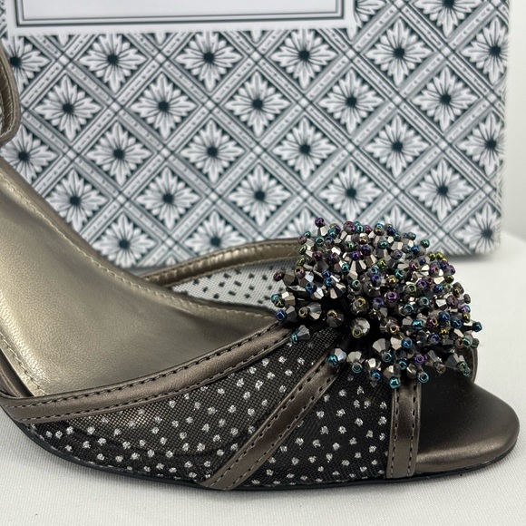 M By Marinelli Exposed Pewter Peep Women's Heels - Picture 8 of 10